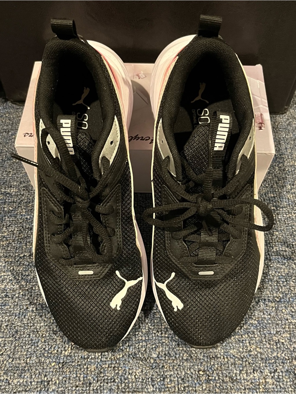 Kids Puma Athletic Sneakers with Pink Accents